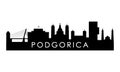 Podgorica skyline silhouette.