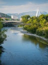 Podgorica,view of Millennium bridge crossing the river,Montenegro,Eastern Europe