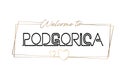 Podgorica Welcome to text Neon lettering typography. Word for logotype, badge, icon, postcard, logo, banner Vector Illustration