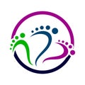 Podiatric foot print foot care logo design