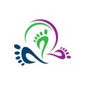 podiatric foot print foot care logo design vector icon illustration template Royalty Free Stock Photo