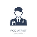 Podiatrist icon. Trendy flat vector Podiatrist icon on white background from Professions collection