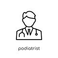 Podiatrist icon. Trendy modern flat linear vector Podiatrist icon on white background from thin line Professions collection