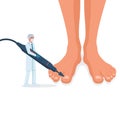 Podiatry concept. Feet treatment. Hardware medical pedicure.