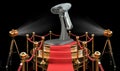 Podium with barcode reader, 3D rendering Royalty Free Stock Photo