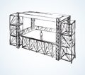 Podium concert stage. Vector drawing