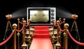 Podium with convection toaster oven. 3D rendering
