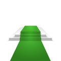 Podium design element. Green carpet. Background