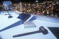 Podium gavel at the 2000 Democratic Convention at the Staples Center, Los Angeles, CA Royalty Free Stock Photo