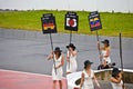 Podium Girls parading at Montreal Grand prix