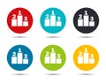 Podium icon flat round button set illustration design