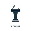 Podium icon. Monochrome simple element from presentation collection. Creative Podium icon for web design, templates