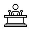 Podium line icon. speaker, lecture, teaching icons, can be used for websites, UI and mobile app. Vector Illustrations