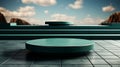 Podium mint background empty platform abstract pedesta. Generative AI. Royalty Free Stock Photo