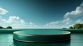 Podium mint background empty platform abstract pedesta. Generative AI. Royalty Free Stock Photo