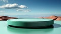 Podium mint background empty platform abstract pedesta. Generative AI. Royalty Free Stock Photo