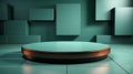 Podium mint background empty platform abstract pedesta. Generative AI. Royalty Free Stock Photo