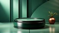 Podium mint background empty platform abstract pedesta. Generative AI. Royalty Free Stock Photo