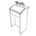 Podium for political speech with microphones