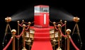 Podium with popcorn maker, 3D rendering