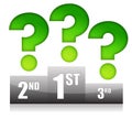 Podium with question marks illustration design Royalty Free Stock Photo