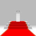 Podium with red carpet