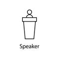 podium speaker icon. Element of web icon with name for mobile concept and web apps. Detailed podium speaker icon can be used for