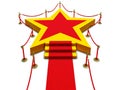 Podium star and carpet Royalty Free Stock Photo