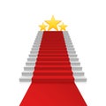 Podium star with red carpet.