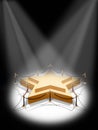 Podium star shape in spotlight Royalty Free Stock Photo
