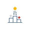 podium with stars like challenge Royalty Free Stock Photo