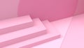 Podium steps stair podium minimal Geometric pastel pink on pink background