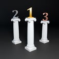 Podium - Three corinthian columns Royalty Free Stock Photo