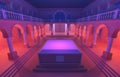 The podium of the vintage palace. Night lighting scene with the generic architecture building Royalty Free Stock Photo