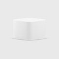 Podium white smooth cube geometric platform minimalist 3d decorative design realistic vector Royalty Free Stock Photo
