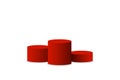 Podium. Winner podium. Red Pedestal. Platform for winner. Pedestal mockup. Vector illustration