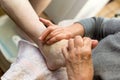 Podologist at a foot reflexology Royalty Free Stock Photo