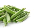 Pods with fresh green peas on white background Royalty Free Stock Photo