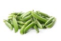 Pods with fresh green peas on white background Royalty Free Stock Photo