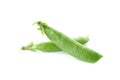 Pods with fresh green peas on white background Royalty Free Stock Photo