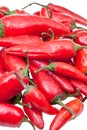 Pods of fresh red chili peppers close up Royalty Free Stock Photo