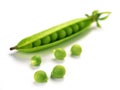 Pods of green peas isolated on a white background Royalty Free Stock Photo