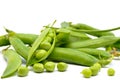 Pods of green peas isolated on a white background Royalty Free Stock Photo