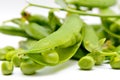 Pods of green peas isolated on a white background. Royalty Free Stock Photo