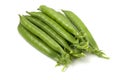 Pods of green sweet peas isolated on white background Royalty Free Stock Photo