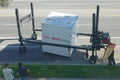 PODS Portable On Demand Storage Cube Being Moved on a City Street