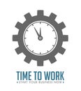 Worktime concept - mechanic gear as clockface Royalty Free Stock Photo