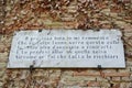 Poem of Giacomo Leopardi on a wall cartel in Recanati Royalty Free Stock Photo