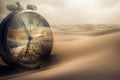 Poem passage time echo in sand desert. Generate ai Royalty Free Stock Photo