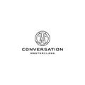 Poeple Conversation logo vector icon template